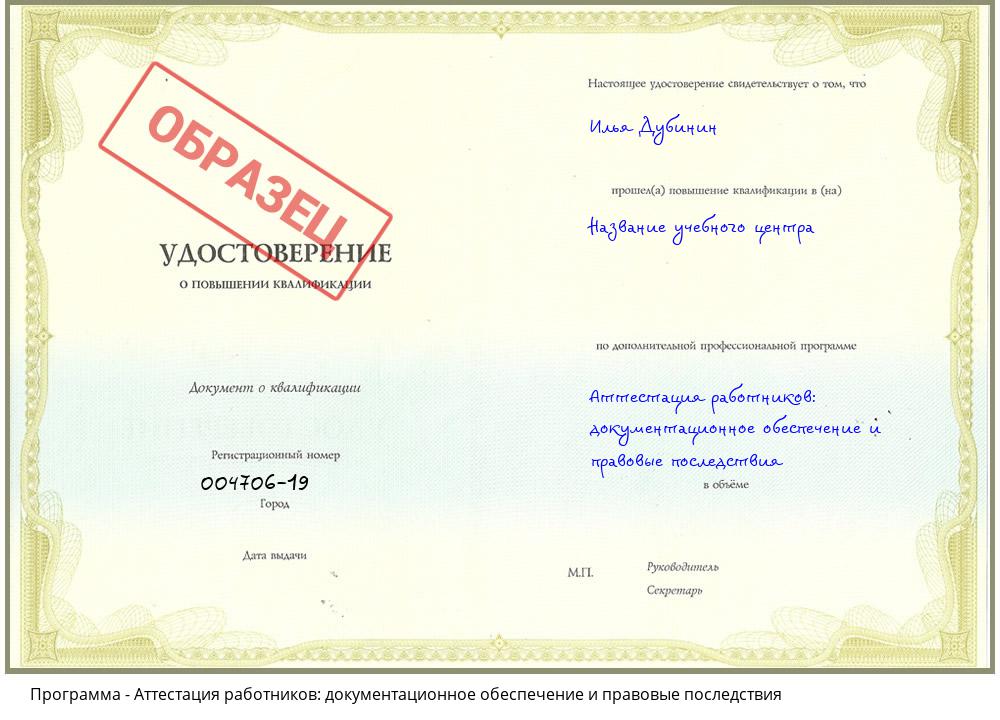 Аттестация работников: документационное обеспечение и правовые последствия Узловая