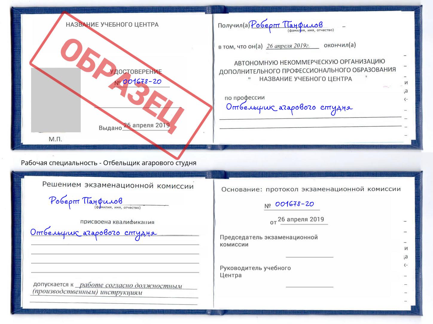 Отбельщик агарового студня Узловая