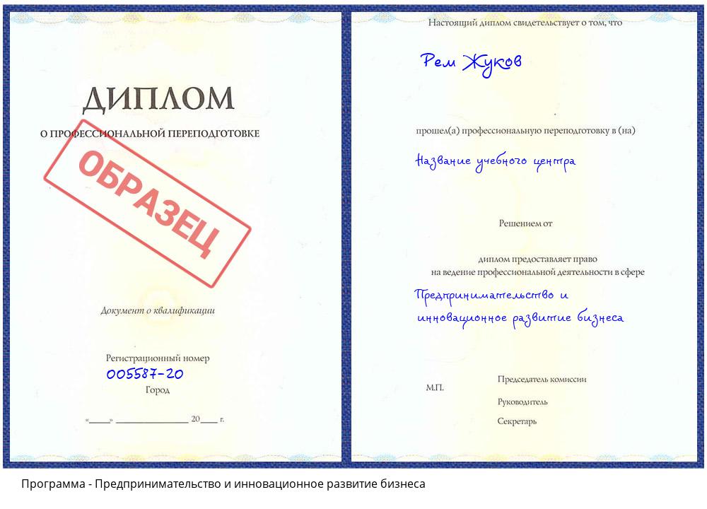 Предпринимательство и инновационное развитие бизнеса Узловая